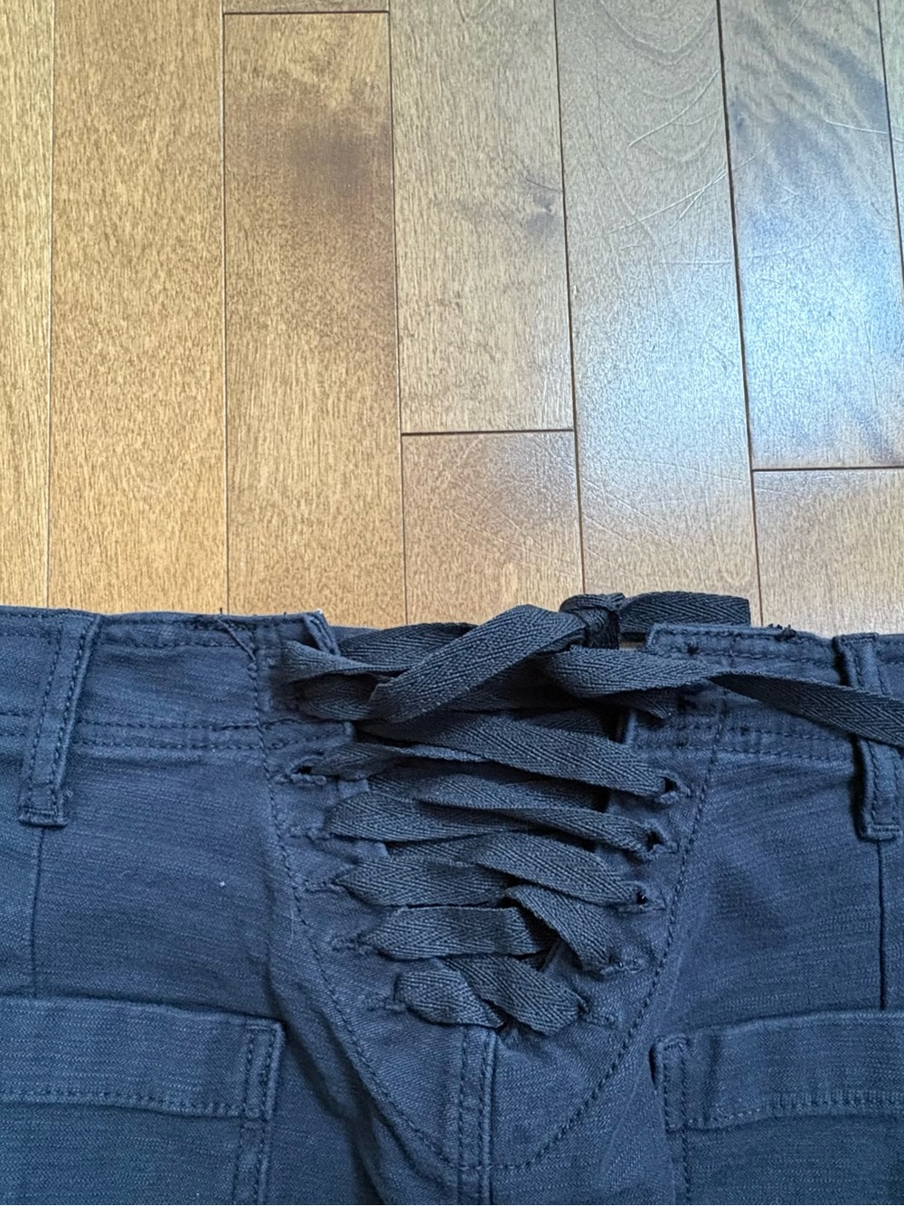 Torrid Black Wide-Leg Lace-Up Back Utility Crop Pants Size 18 - Picture 10 of 14